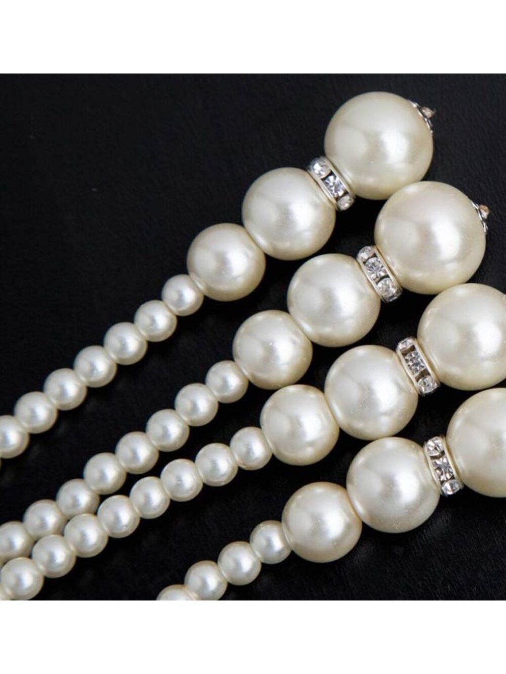 1920s Pearls Necklace Fashion Faux Pearls Gatsby Accessories Vintage Costume Jew - Picture 5 of 8